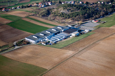 Merkwiller-Pechelbronn in the state Bas-Rhin, France seen from a drone