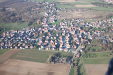 Oblique view of Merkwiller-Pechelbronn in the state Bas-Rhin, France