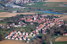 Merkwiller-Pechelbronn in the state Bas-Rhin, France out of the air
