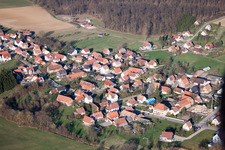 Merkwiller-Pechelbronn in the state Bas-Rhin, France from the plane