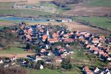 Kutzenhausen in the state Bas-Rhin, France from the drone perspective