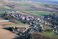 Kutzenhausen in the state Bas-Rhin, France from a drone
