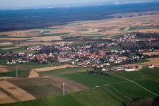 Aerial view of Bremmelbach in the state Bas-Rhin, France