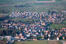 Bird's eye view of District Altenstadt in Wissembourg in the state Bas-Rhin, France
