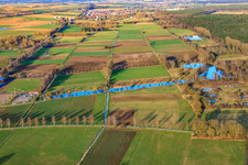 Aerial view of Anti-tank ditch Steinfeld in Steinfeld in the state Rhineland-Palatinate, Germany