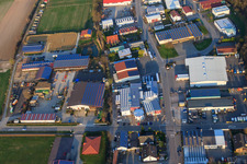 Am Gäxwald industrial area with REHA med in Herxheim bei Landau in the state Rhineland-Palatinate, Germany