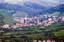 Aerial view of From the west in the district Steinbach in Baden-Baden in the state Baden-Wuerttemberg, Germany