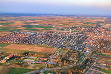 View of the town from the west in Herxheim bei Landau in the state Rhineland-Palatinate, Germany