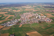 Town View of the streets and houses of the residential areas in Ditzingen in the state Baden-Wurttemberg