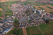Aerial view of Town View of the streets and houses of the residential areas in Ditzingen in the state Baden-Wurttemberg