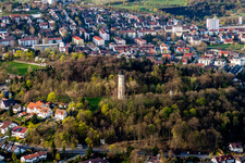 Aerial photograpy of Structure of the observation tower Engelbergturm in Leonberg in the state Baden-Wurttemberg, Germany