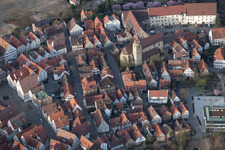 Old town with city church in Leonberg in the state Baden-Wuerttemberg, Germany