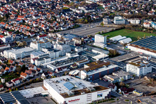 Industrial estate and company settlement in Leonberg in the state Baden-Wurttemberg, Germany