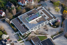 Johannes Kepler High School, Lindenstr in Leonberg in the state Baden-Wuerttemberg, Germany seen from above