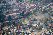 Bird's eye view of Johannes Kepler High School, Lindenstr in Leonberg in the state Baden-Wuerttemberg, Germany