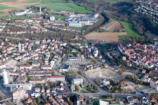 Drone image of Johannes Kepler High School, Lindenstr in Leonberg in the state Baden-Wuerttemberg, Germany