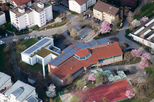 Ostertag Secondary School, Tiroler Straße in the district Eltingen in Leonberg in the state Baden-Wuerttemberg, Germany seen from above