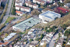 Drone image of August Lämmle School, Gerlinger Straße in the district Ramtel in Leonberg in the state Baden-Wuerttemberg, Germany