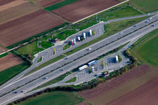 Motorway parking lot Gerlinger Hoehe at the BAB A81 in Gerlingen in the state Baden-Wurttemberg, Germany