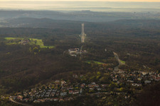Robert Bosch GmbH company campus in the background the Wildparkstr in Gerlingen in the state Baden-Wuerttemberg, Germany