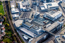 Building and production halls on the premises of Porsche Bau 45 Sattlerei in Zuffenhausen in the state Baden-Wurttemberg, Germany