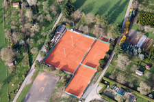 Aerial view of SC am Wald, tennis court Grand Slam sports facility Emerholzweg in the district Stammheim in Stuttgart in the state Baden-Wuerttemberg, Germany
