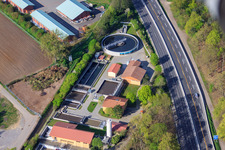 Aerial photograpy of Sewage treatment plant Kandel in Kandel in the state Rhineland-Palatinate, Germany