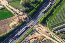 Renewal of a bridge for a field track over the A65 in Kandel in the state Rhineland-Palatinate, Germany from above