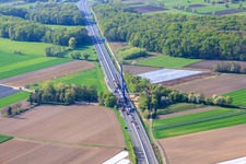 Renewal of a bridge for a field track over the A65 in Kandel in the state Rhineland-Palatinate, Germany out of the air