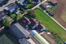 Aerial view of Kugelmann organic farm on Sonnenweg in Kandel in the state Rhineland-Palatinate, Germany