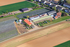 Aerial photograpy of Kugelmann organic farm on Sonnenweg in Kandel in the state Rhineland-Palatinate, Germany