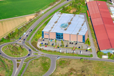 Aerial photograpy of Weber Furniture Store - Kitchens, Sofas, Armchairs, Mattresses in Herxheim bei Landau in the state Rhineland-Palatinate, Germany