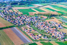 New development area Unteres Rappenfeld in the district Mörlheim in Landau in der Pfalz in the state Rhineland-Palatinate, Germany viewn from the air