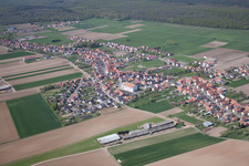 Schleithal in the state Bas-Rhin, France from the drone perspective
