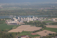 Beinheim in the state Bas-Rhin, France from above