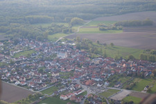 Rœschwoog in the state Bas-Rhin, France seen from above