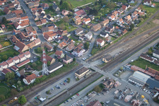 Rœschwoog in the state Bas-Rhin, France from the plane