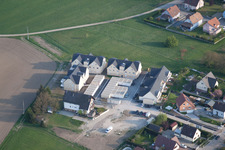 Rœschwoog in the state Bas-Rhin, France viewn from the air