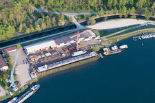 Shipyard - site of the Schiffswerft Karcher GmbH in Rheinau in the state Baden-Wurttemberg, Germany