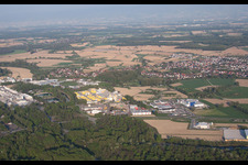 District Freistett in Rheinau in the state Baden-Wuerttemberg, Germany seen from a drone