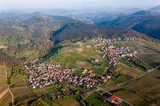 Oblique view of District Gleishorbach in Gleiszellen-Gleishorbach in the state Rhineland-Palatinate, Germany
