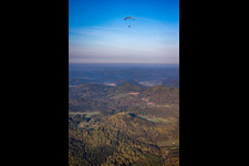Paragliding over Lindelbrunn in Vorderweidenthal in the state Rhineland-Palatinate, Germany