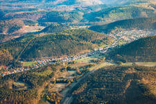 Hinterweidenthal in the state Rhineland-Palatinate, Germany from a drone