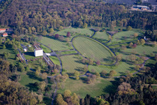 Aerial view of Grave rows on the grounds of the American, military cemetery of Saint-Avold in Saint-Avold in Grand Est, France