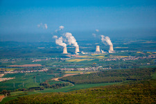 Aerial view of Nuclear Power Plant Cattenom in Cattenom in the state Moselle, France