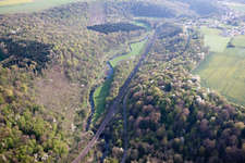 Aerial view of Cons-la-Grandville in the state Meurthe et Moselle, France