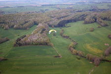 Aerial view of Fromy in the state Ardennes, France