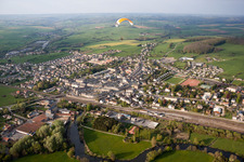 Aerial view of Carignan in the state Ardennes, France