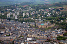 Aerial view of Sedan in the state Ardennes, France