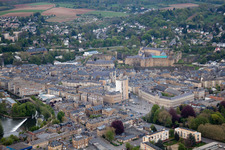 Aerial view of Wadelincourt in the state Ardennes, France